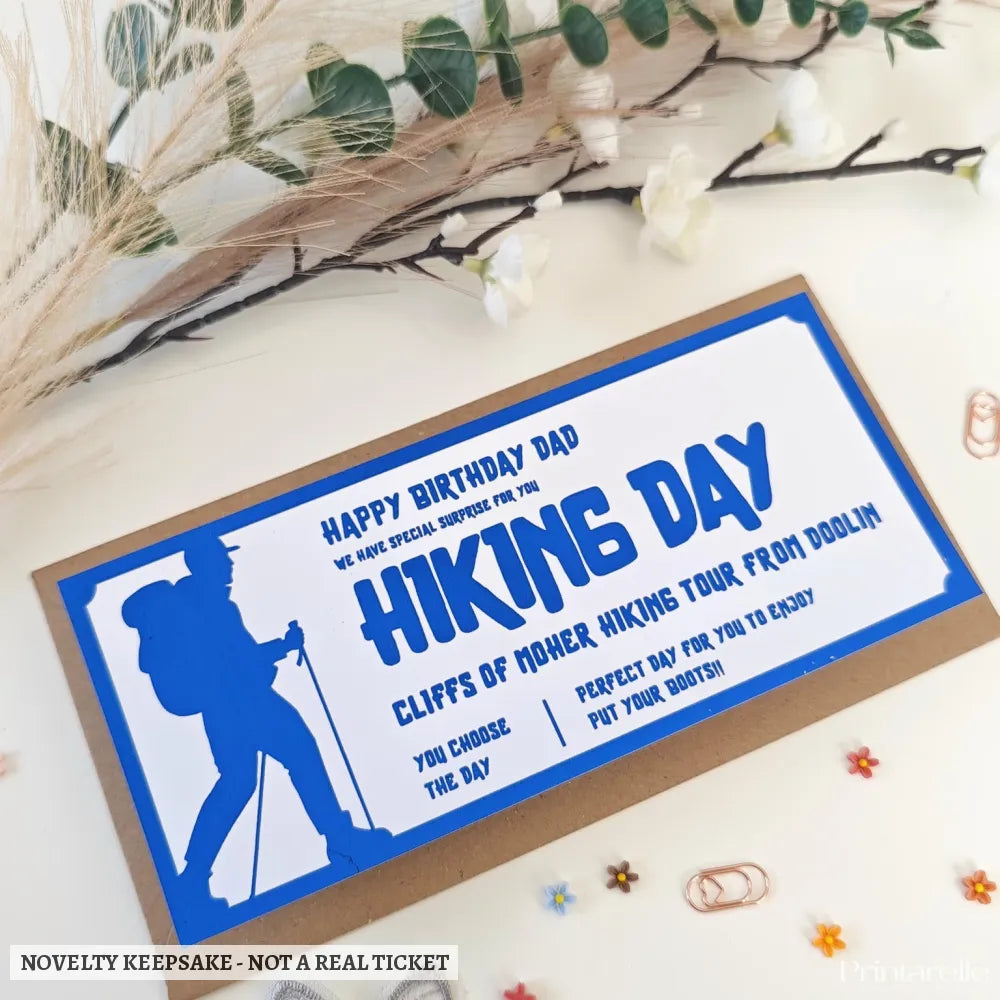 Personalised Hiking Day Gift Ticket | Cliffs of Moher Surprise for Him - hiking day, experience gifts, personalised