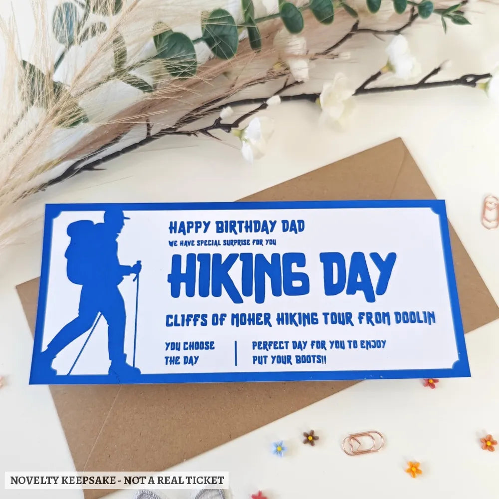 Personalised Hiking Day Gift Ticket | Cliffs of Moher Surprise for Him - hiking day, experience gifts, personalised