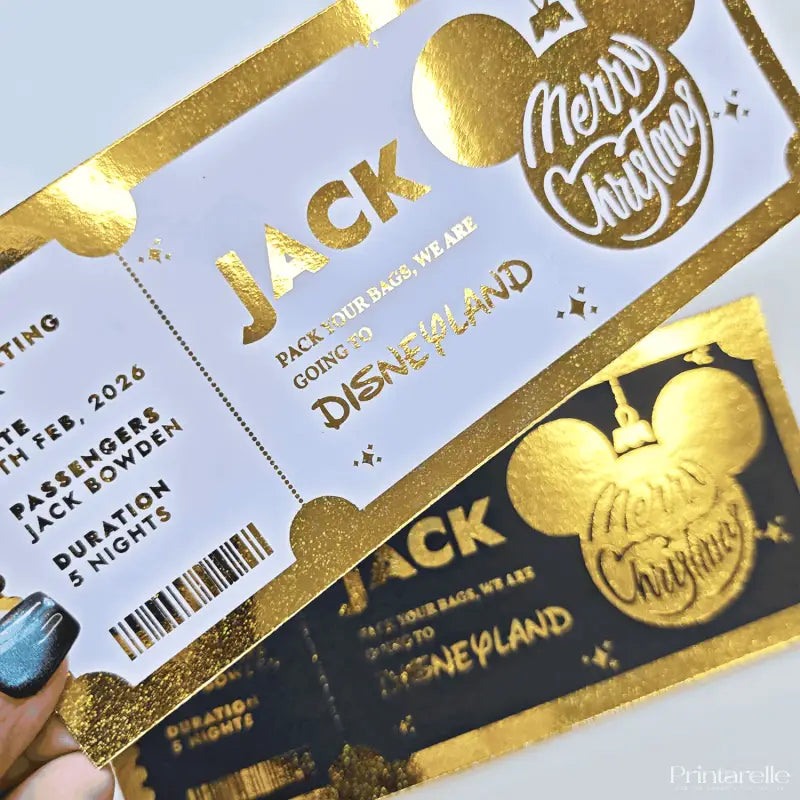 Christmas Surprise Foil Ticket | Personalised Disney Reveal - Foil Ticket