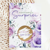 Personalised Holiday Surprise Scratch Card – Purple Rose | Holiday Reveal Card - Greeting Card - Printarelle