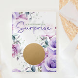 Personalised Holiday Surprise Scratch Card – Purple Rose | Holiday Reveal Card - Greeting Card - Printarelle