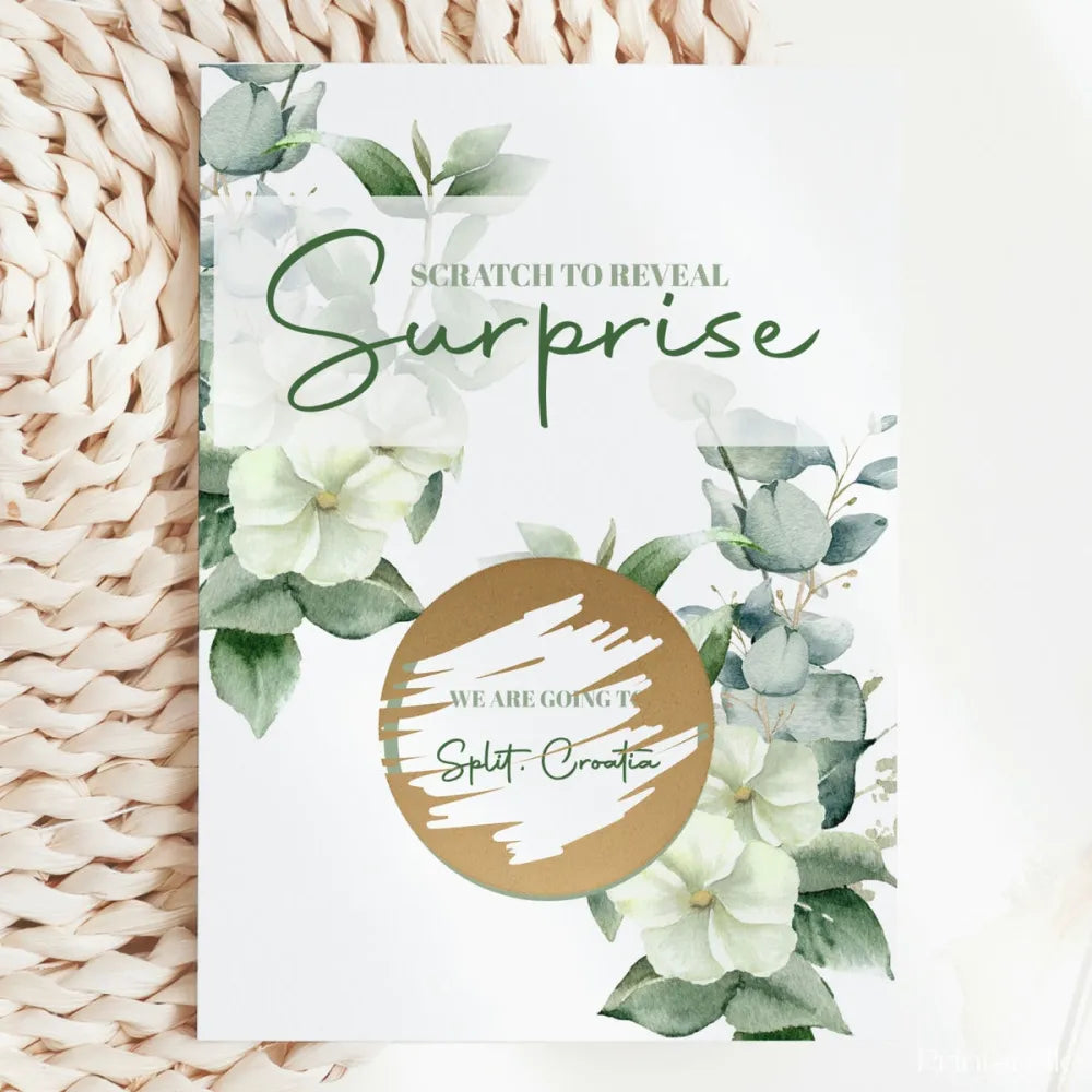 Personalised Holiday Surprise Scratch Card | Travel Surprise Reveal - Greeting Card - Printarelle