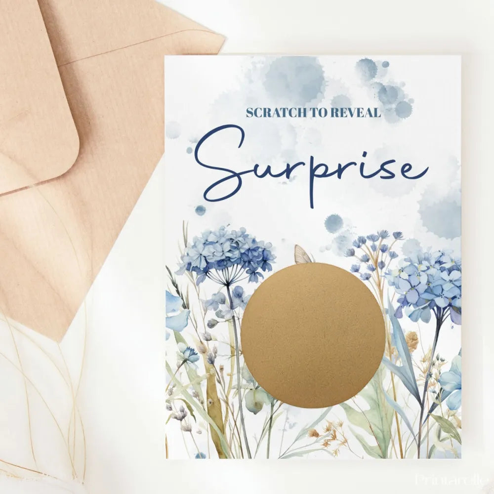 Personalised Holiday Surprise Scratch Card – Wildflower | Holiday Surprise Reveal - Greeting Card - Printarelle