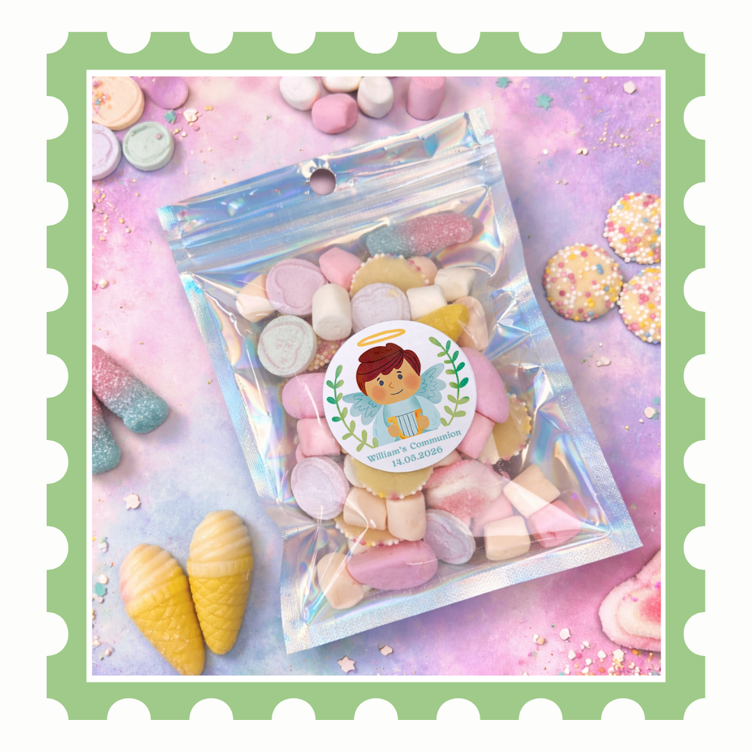 Personalised Holy Communion Stickers - Boy Angel - Stickers - Printarelle