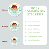 Personalised Holy Communion Stickers - Boy Angel - Stickers - Printarelle