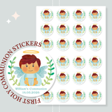 Personalised Holy Communion Stickers - Boy Angel - Stickers - Printarelle