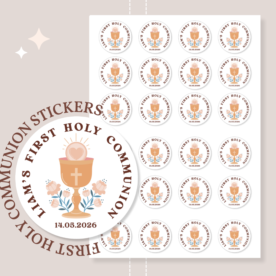 Personalised Holy Communion Stickers - Chalice - Stickers - Printarelle