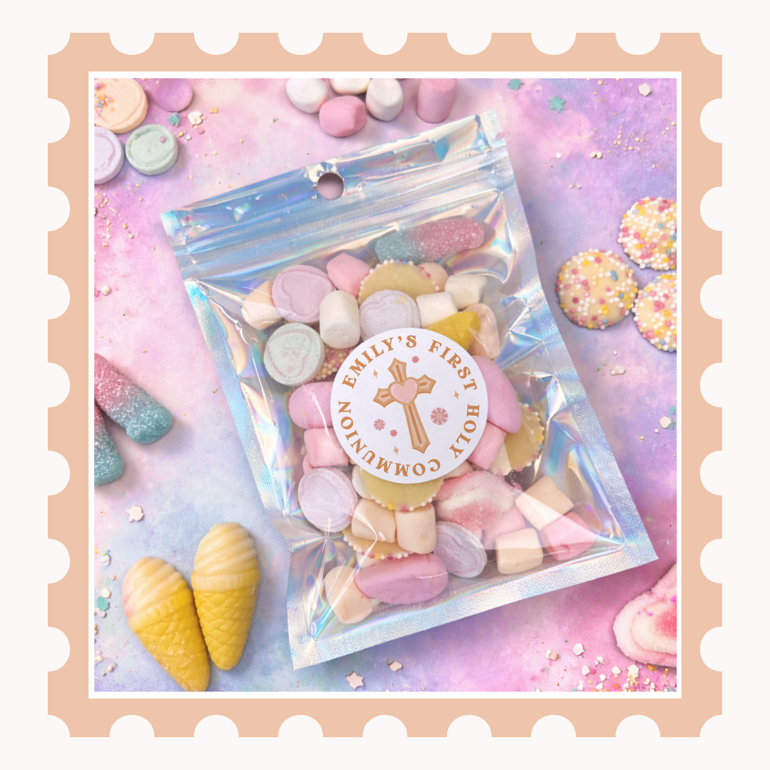 Personalised Holy Communion Stickers - Cross & Heart - Stickers - Printarelle