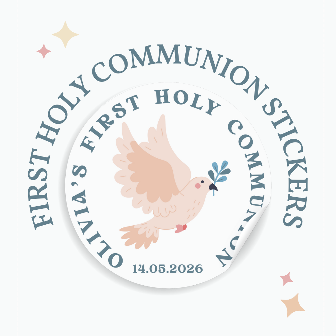 Personalised Holy Communion Stickers - Dove - Stickers - Printarelle