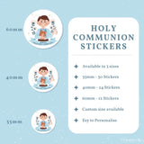 Personalised Holy Communion Stickers for Boys - Stickers - Printarelle