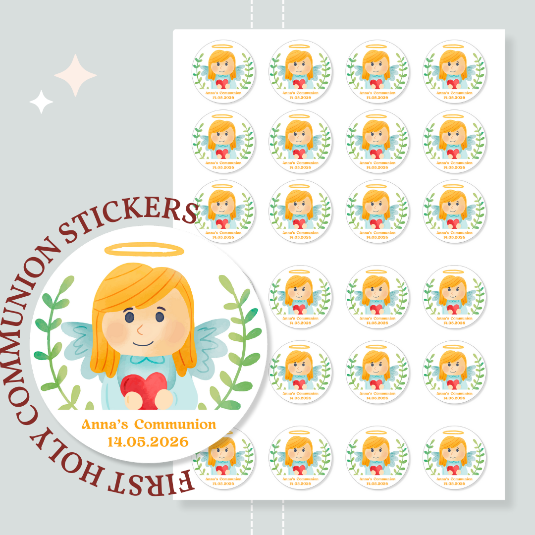 Personalised Holy Communion Stickers for Girls - Stickers - Printarelle