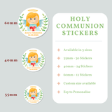 Personalised Holy Communion Stickers for Girls - Stickers - Printarelle