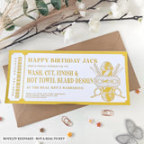 Personalised Hot Towel Barber Voucher | Wash Cut & Beard Gift for Him - hot towel, experience gifts, personalised hot
