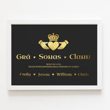 Personalised Irish Family Quote Print | Custom Name Wall Art
