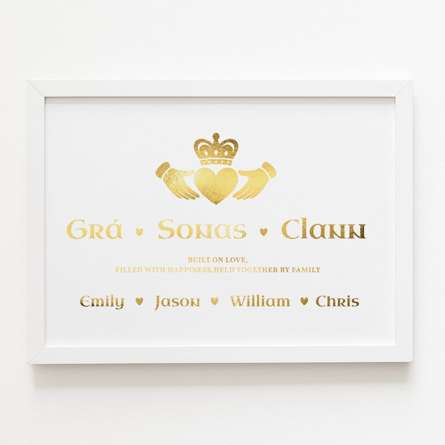 Personalised Irish Family Quote Print | Custom Name Wall Art