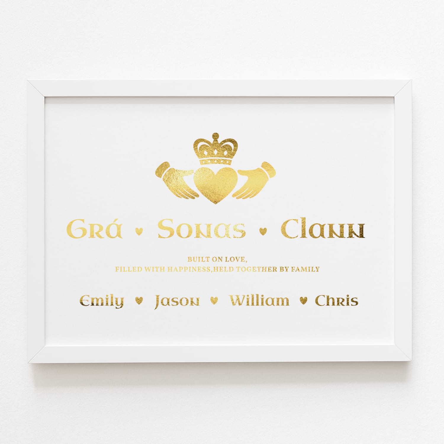 Personalised Irish Family Quote Print | Custom Name Wall Art