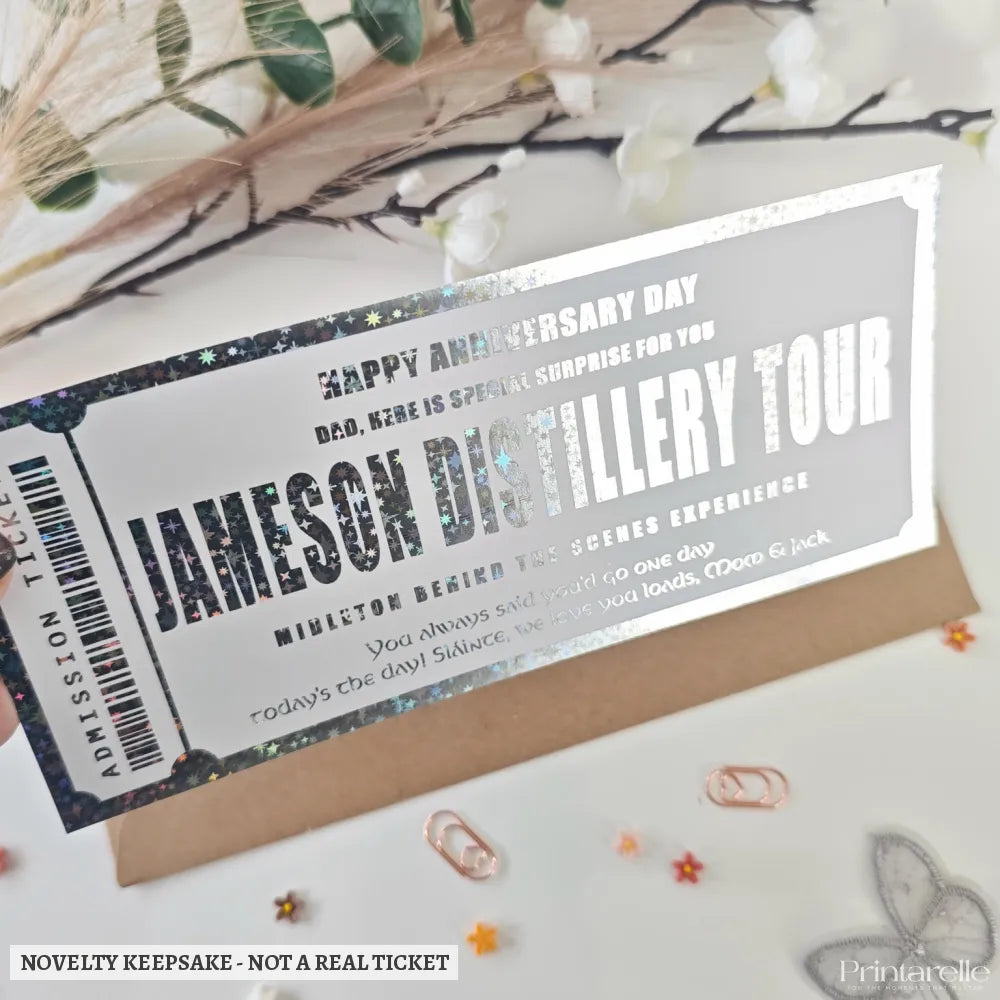 Personalised Jameson Distillery Tour Ticket | Anniversary & Birthday Gift - jameson distillery, distillery tour,