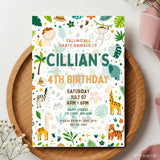 Personalised Jungle Safari Birthday Party Invitation - jungle safari birthday, jungle safari, safari birthday,