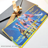 Personalised K-Pop Concert Foil Ticket | Christmas Reveal Gift - personalised k-pop, k-pop concert foil, gold foil