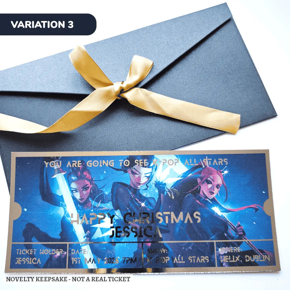 Personalised K-Pop Concert Foil Ticket - personalised foil, concert foil ticket, k-pop concert, personalized foil