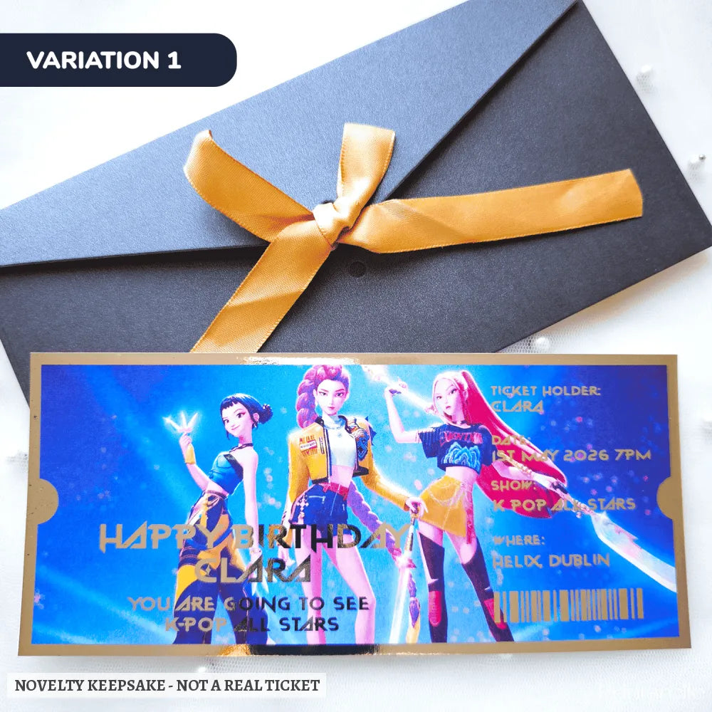 Personalised K-Pop Concert Foil Ticket - personalised foil, concert foil ticket, k-pop concert, personalized foil