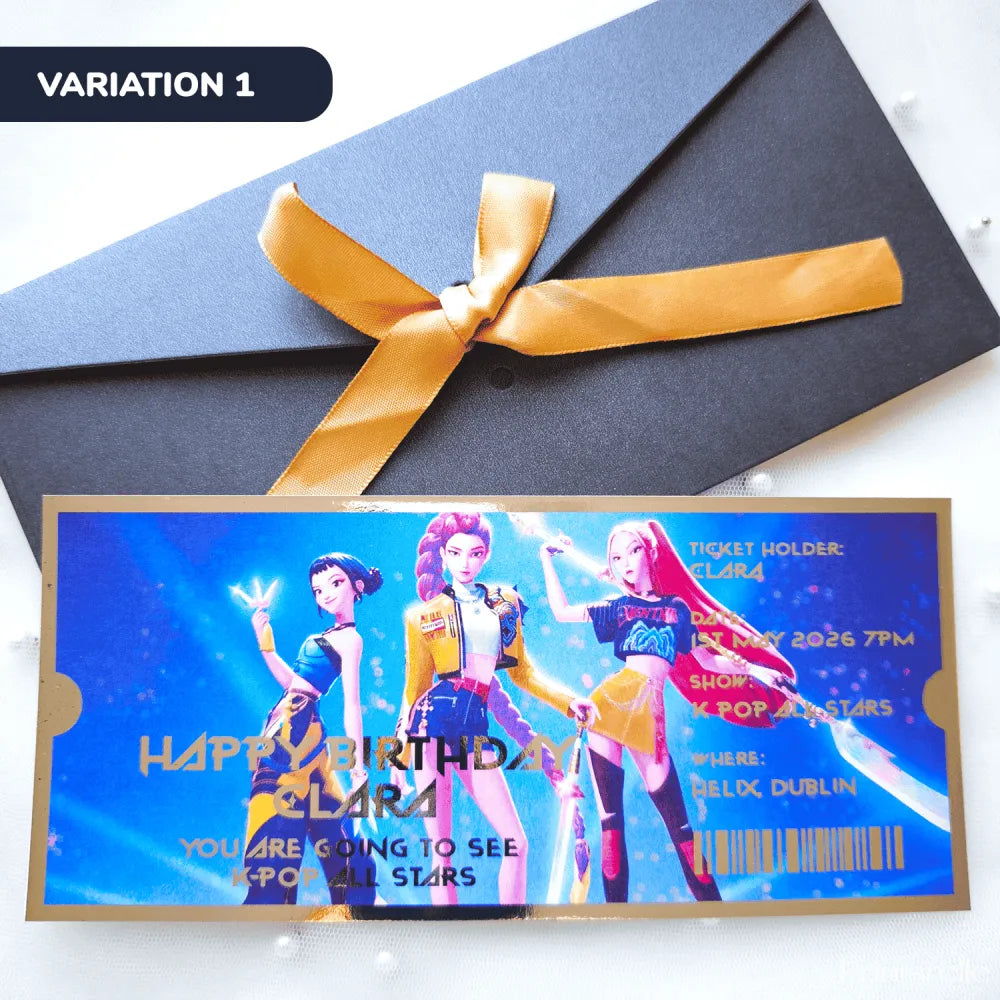 Personalised K-Pop Concert Foil Ticket - Silver / Variation 1 - Foil Ticket