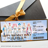 Personalised K-Pop Forever Concert Foil Ticket - personalised k-pop, concert foil ticket, add names, personalized foil