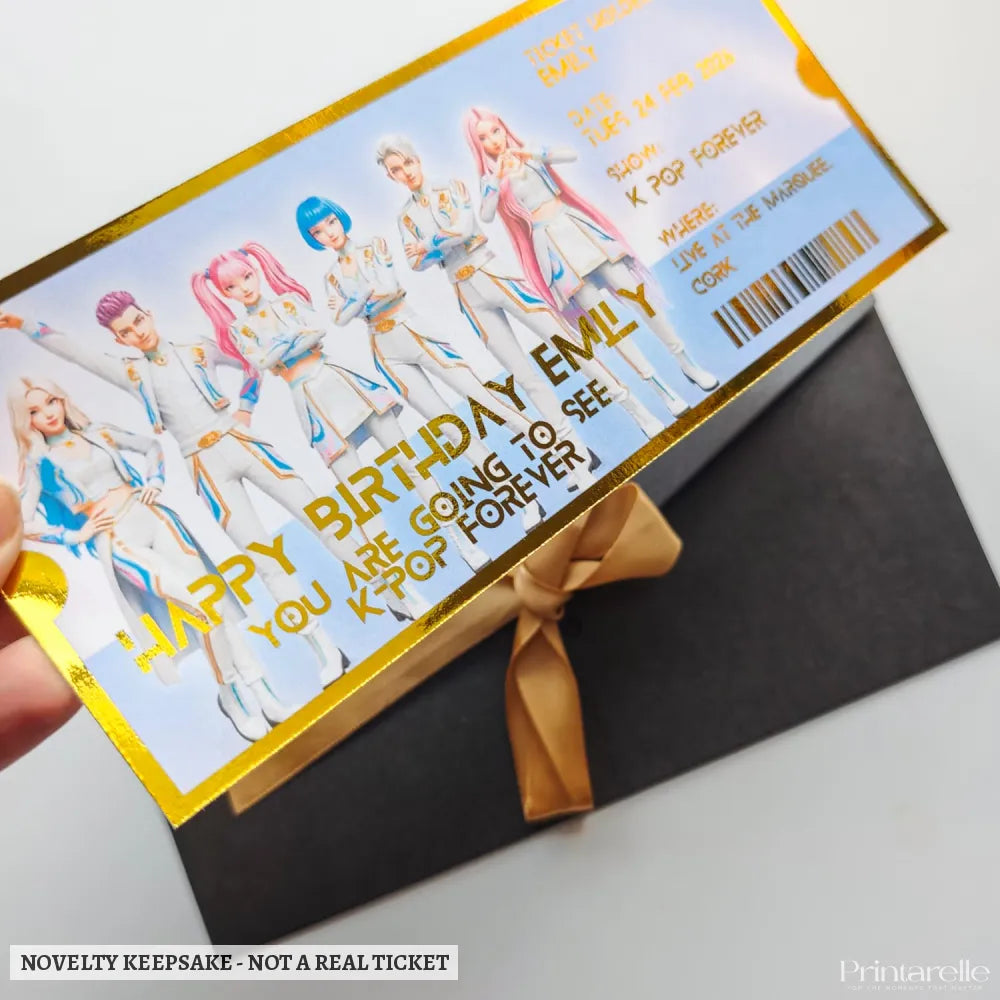 Personalised K-Pop Forever Concert Foil Ticket - personalised k-pop, concert foil ticket, add names, personalized foil
