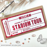 Personalised Liverpool Stadium Tour Ticket Gift | Football Birthday Surprise - stadium tour, stadium tour ticket, tour