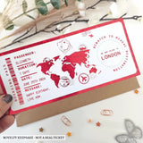 Personalised London Scratch to Reveal Boarding Pass | Surprise Reveal - red holographic foil, boarding pass, red