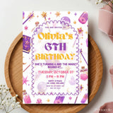 Personalised Magic Spellbook Witch Birthday Party Invitation - personalised magic spellbook, spellbook witch birthday,
