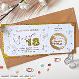 Personalised Milestone Birthday Scratch-to-Reveal Ticket | Gold Glitter Foil - personalised milestone birthday, gold