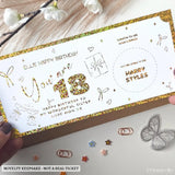Personalised Milestone Birthday Scratch-to-Reveal Ticket | Gold Glitter Foil - personalised milestone birthday, gold
