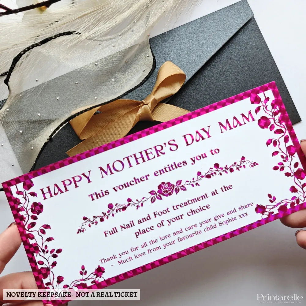 Personalised Mother’s Day Spa Voucher Ticket Ireland - mother’s day, day spa voucher, day spa, spa voucher,