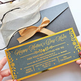 Personalised Mother’s Day Spa Voucher Gold Foil DL Ireland - Foil Tickets - Printarelle
