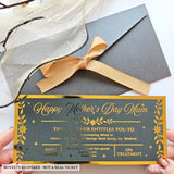 Personalised Mother’s Day Spa Voucher Gold Foil DL Ireland - gold foil, mother’s day, spa voucher, foil colours, gold