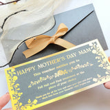 Personalised Mother’s Day Spa Voucher Green Foil DL Ireland - Foil Tickets - Printarelle