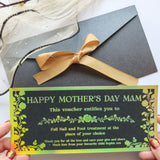 Personalised Mother’s Day Spa Voucher Green Foil DL Ireland - Foil Tickets - Printarelle