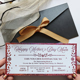Personalised Mother’s Day Spa Voucher Rose Gold Foil Ireland - Foil Tickets - Printarelle