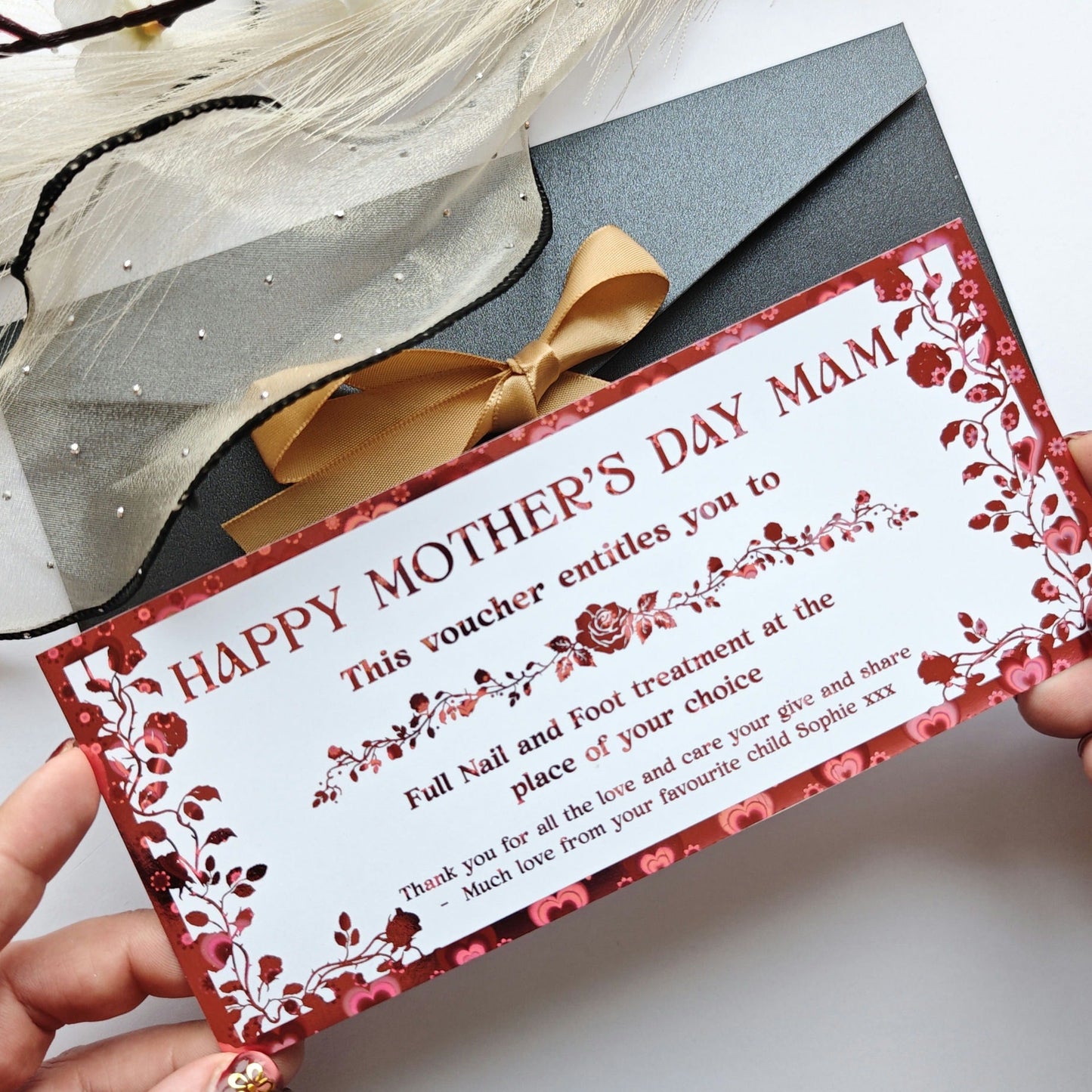 Personalised Mother’s Day Spa Voucher Ticket Ireland - Foil Tickets - Printarelle