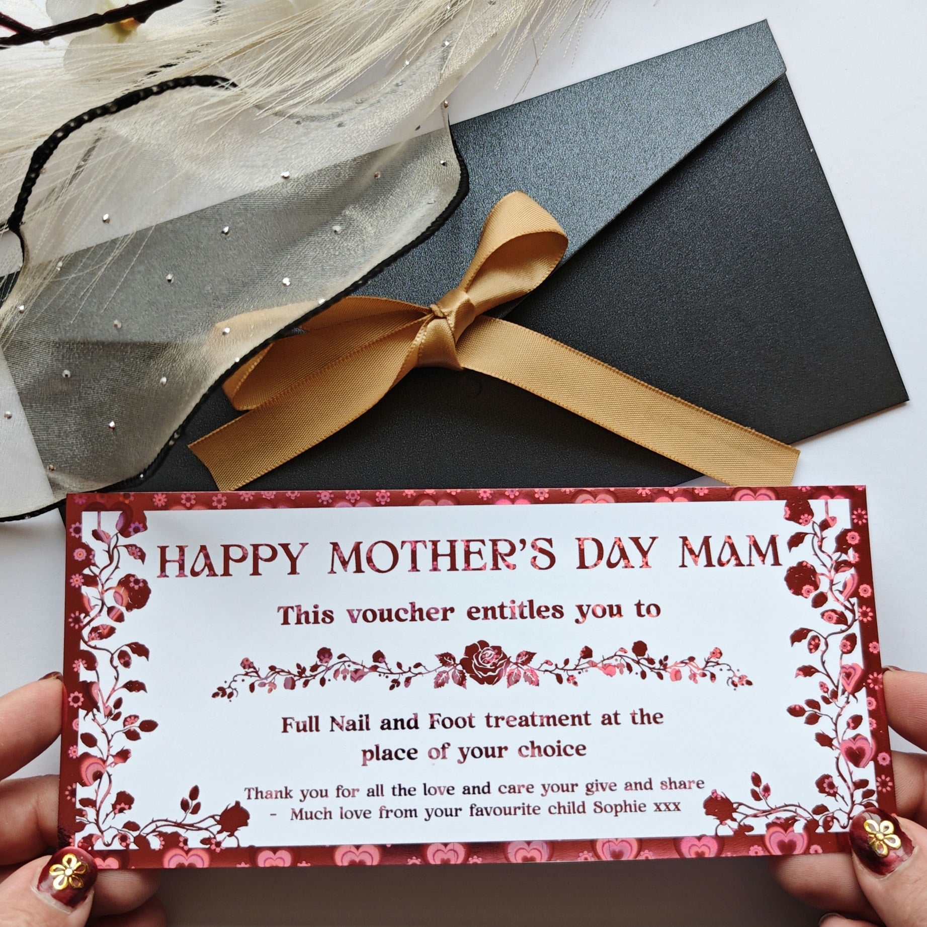 Personalised Mother’s Day Spa Voucher Ticket Ireland - Foil Tickets - Printarelle