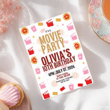Personalised Movie Party Birthday Invitation - birthday invitation, movie party birthday, party birthday invitation,