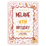 Personalised Music Birthday Party Invitation - music birthday, personalised music birthday, music birthday party,