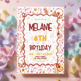 Personalised Music Pop Star Birthday Party Invitation - pop star, music birthday, birthday party invitation, pop star