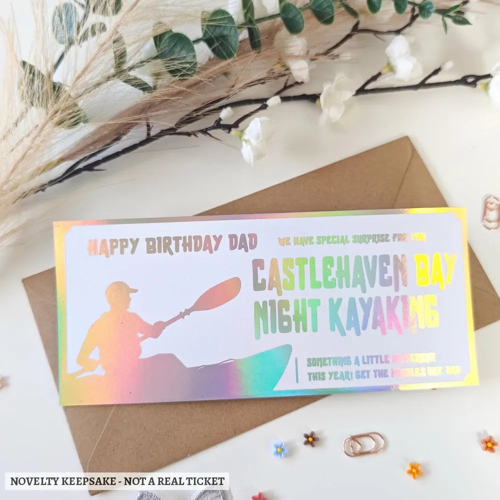Personalised Night Kayaking Gift Ticket | Unique Outdoor Birthday Surprise Ireland - night kayaking, experience gifts,