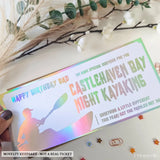 Personalised Night Kayaking Gift Ticket | Unique Outdoor Birthday Surprise Ireland - night kayaking, experience gifts,