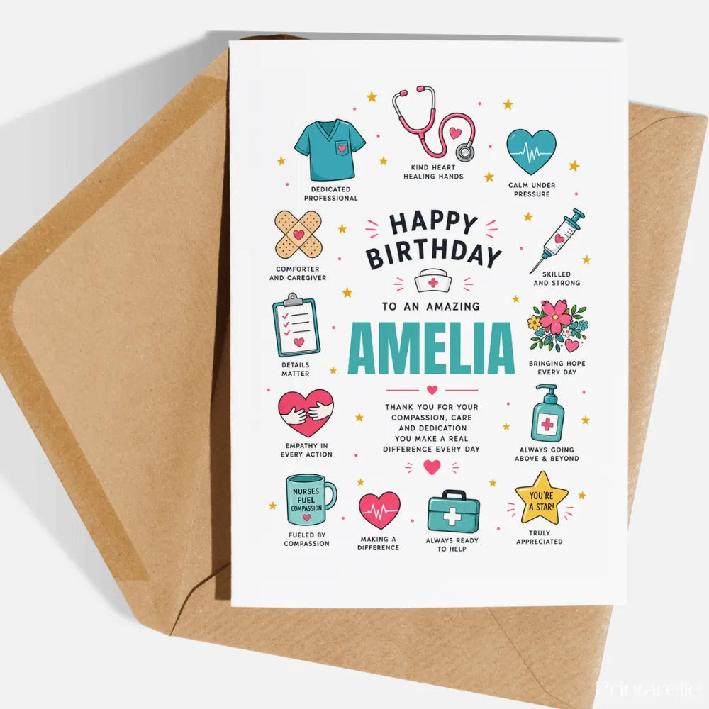 Personalised Nurse Birthday Card - personalised nurse birthday, nurse birthday card, personalised nurse, nurse