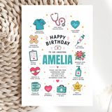 Personalised Nurse Birthday Card - personalised nurse birthday, nurse birthday card, personalised nurse, nurse