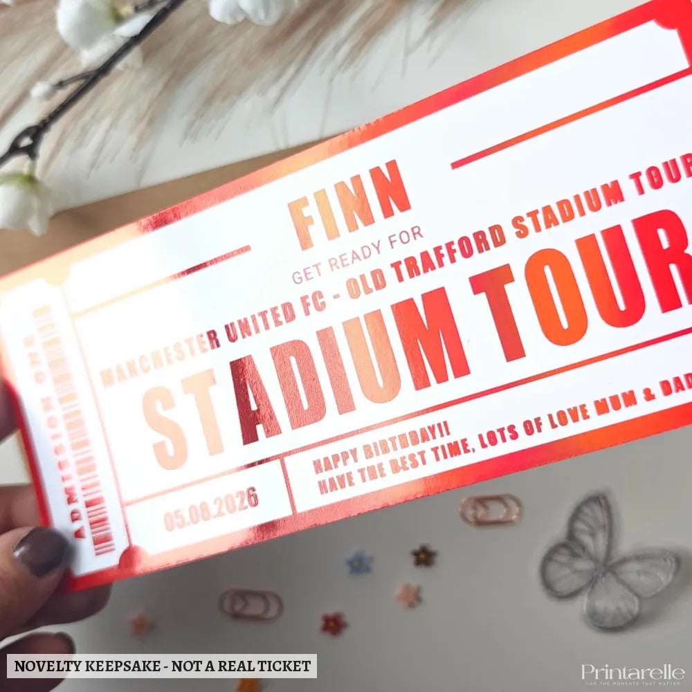 Personalised Old Trafford Stadium Tour Ticket Gift | Manchester United FC Birthday Surprise - stadium tour, stadium
