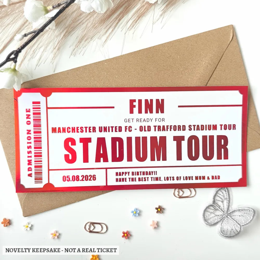 Personalised Old Trafford Stadium Tour Ticket Gift | Manchester United FC Birthday Surprise - stadium tour, stadium